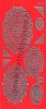 Stickervel - Ornamenten -Rood-Zilver