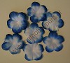 Gripzakje met ongeveer 20 stoffen Bloemetjes - Blauw/Wit