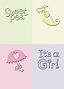 Cuttlebug Embossing Stencil - It`s a Girl - Provo Craft - 37-1248