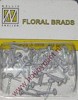 Splitpennen (brads) - Floral Glitter Brads - White - Nellie Snellen - FLP-GB 002