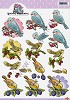 3D Knipvel - Yvonne - Meisje, Vogel en Bloemen - CD10196