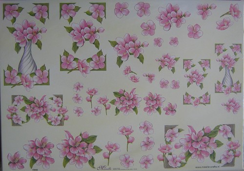 stappenvel roze bloemetjes - E666