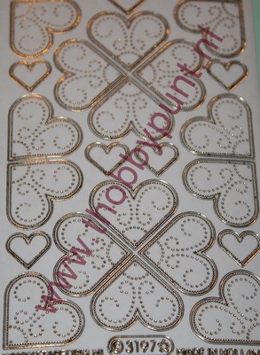 Starform - Borduurstickers - Bloemen/Harten - Goud - 3197
