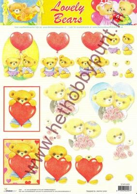 Knipvel 3D - Lovely Bears 9 - Diverse Beren (Liefde en Huwelijk) - STAPLB09