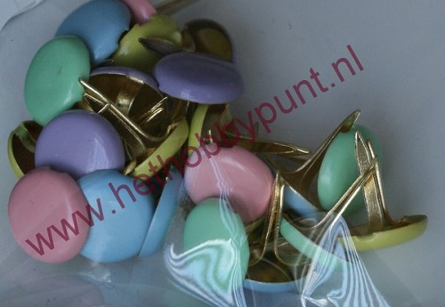 Splitpennen (brads/paper fasteners) - Rond Middel Pastel - Vaessen-Creative - 20811/022