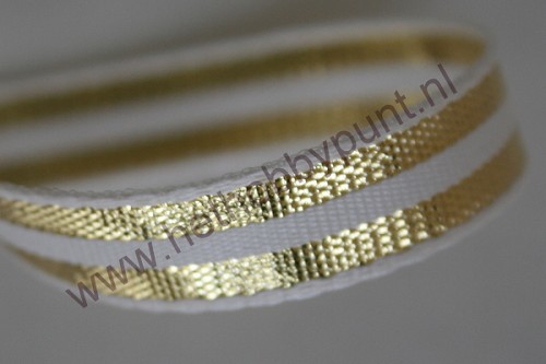 Lint - 10mm - Goud/Wit Gestreept