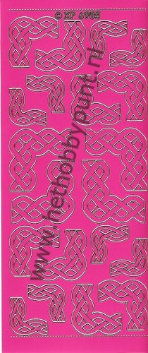 Stickervel - Hoekjes - Fuchsia-Goud