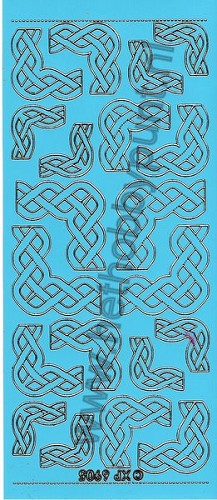 Stickervel - Hoekjes -Licht- Blauw-Goud
