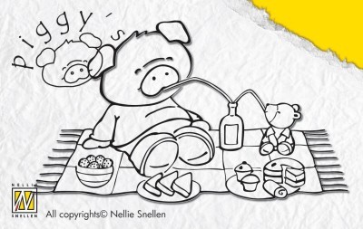 Clear Stamp Piggy - Picknick - Nellie Snellen - PI001