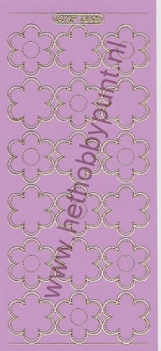 Stickervel - Bloemen - Lila-Goud