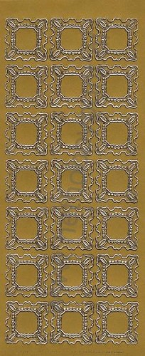Stickervel - Postzegelkaders - goud