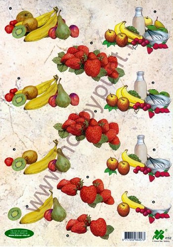 3D - Knipvel - Klaver Vier - Fruit - 4152