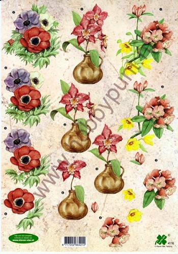 3D - Knipvel - Klaver Vier - Bloemen - 4116