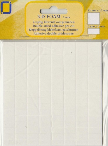 Foam - 12mm x 12mm en 6mm x 6mm x 2 mm dikte - JeJe - 3.3132