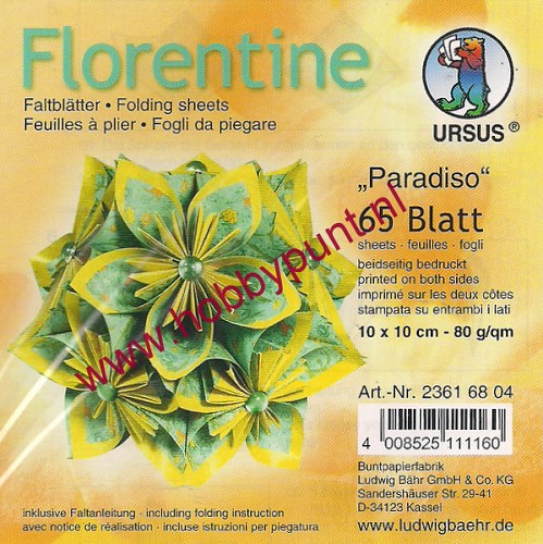 Vouwblaadjes - Florentine - Paradiso - 10 x 10cm - Ursus - 2361 68 04
