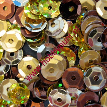 Pailletten - Rond met Diamantvorm - Diverse Goud (Assorti)