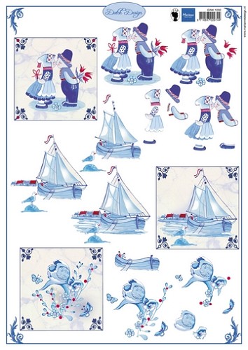 3D - Knipvel - Marianne Design - Delftsblauw - EWK1202