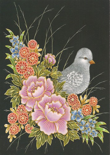 3D Schilderij - Vogel met Bloemen - Le Suh - 4178.002