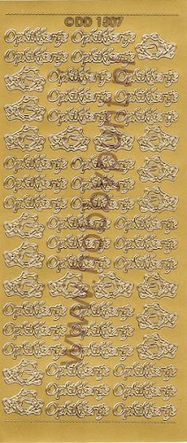 Stickervel - Tekst Opkikkertje - Goud - 1507
