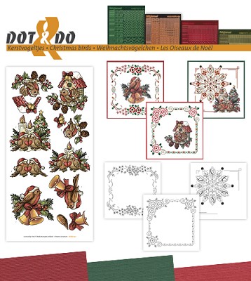 Hobbydots - Dot en Do Set 41 - Yvonne - Kerstvogels - Dodo-041